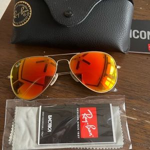 Ray Ban Aviator Flash lenses- Orange/Gold